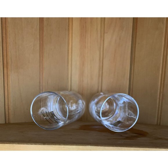 Set of Rae Dunn Toasting Glasses Vintage Signed Rae Dunn Glass Party Fun - Picture 2 of 4